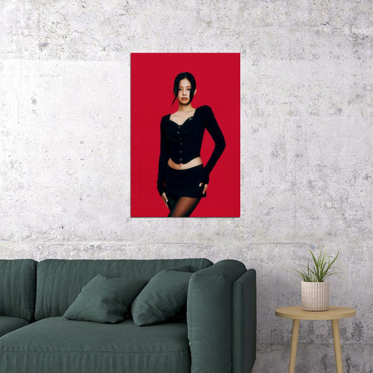 BLACKPINK JENNIE Photo Music Poster K-Pop  Aesthetic K-pop Female Girl Group Korean Fashion Idol Wall Art Print - xonomax