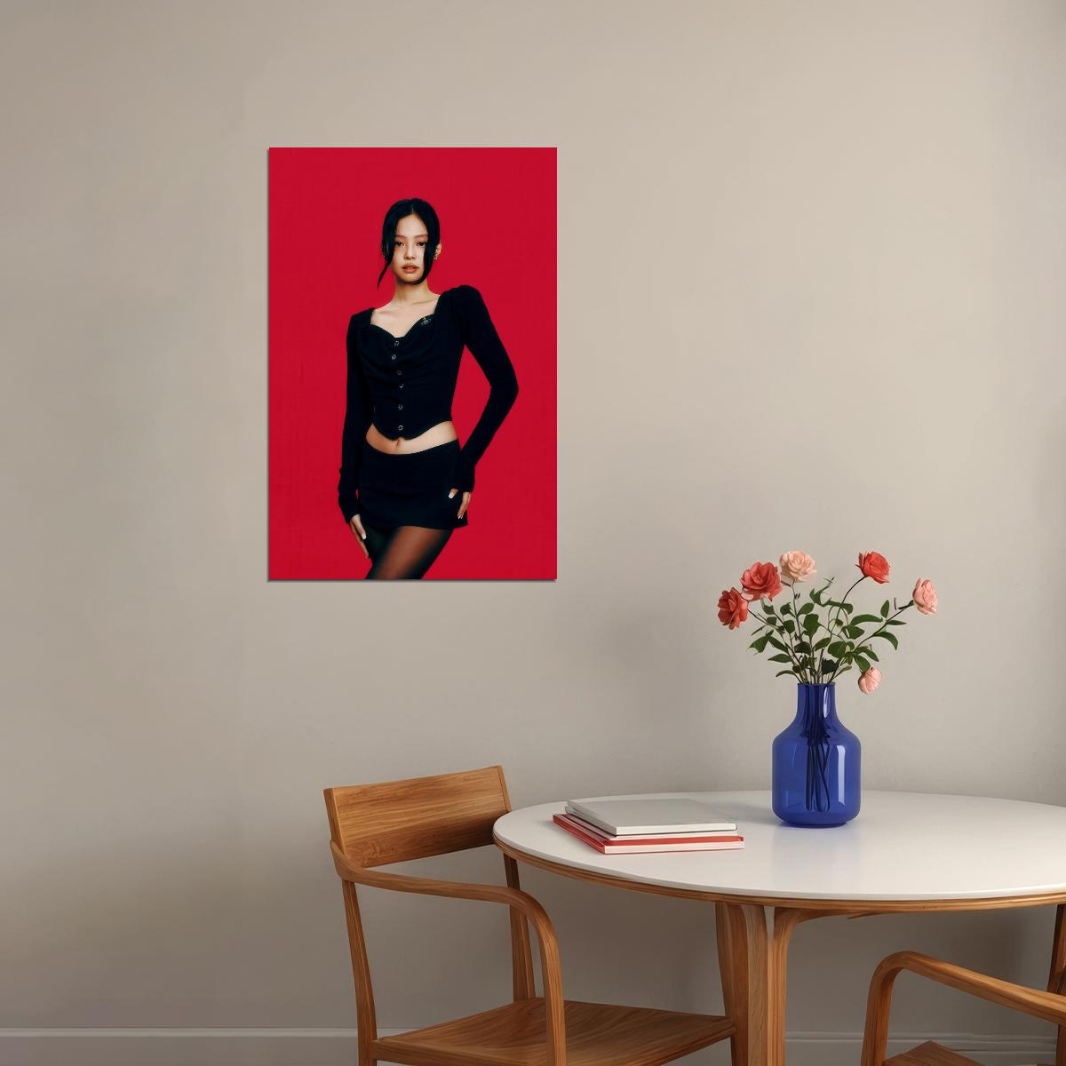 BLACKPINK JENNIE Photo Music Poster K-Pop  Aesthetic K-pop Female Girl Group Korean Fashion Idol Wall Art Print - xonomax