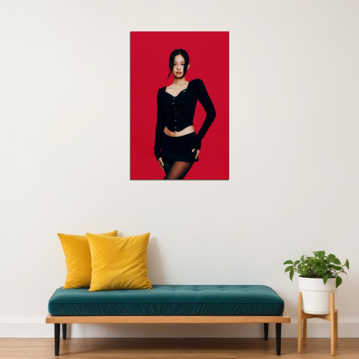 BLACKPINK JENNIE Photo Music Poster K-Pop  Aesthetic K-pop Female Girl Group Korean Fashion Idol Wall Art Print - xonomax