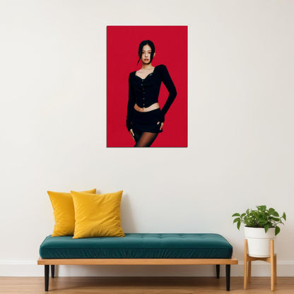 BLACKPINK JENNIE Photo Music Poster K-Pop  Aesthetic K-pop Female Girl Group Korean Fashion Idol Wall Art Print - xonomax