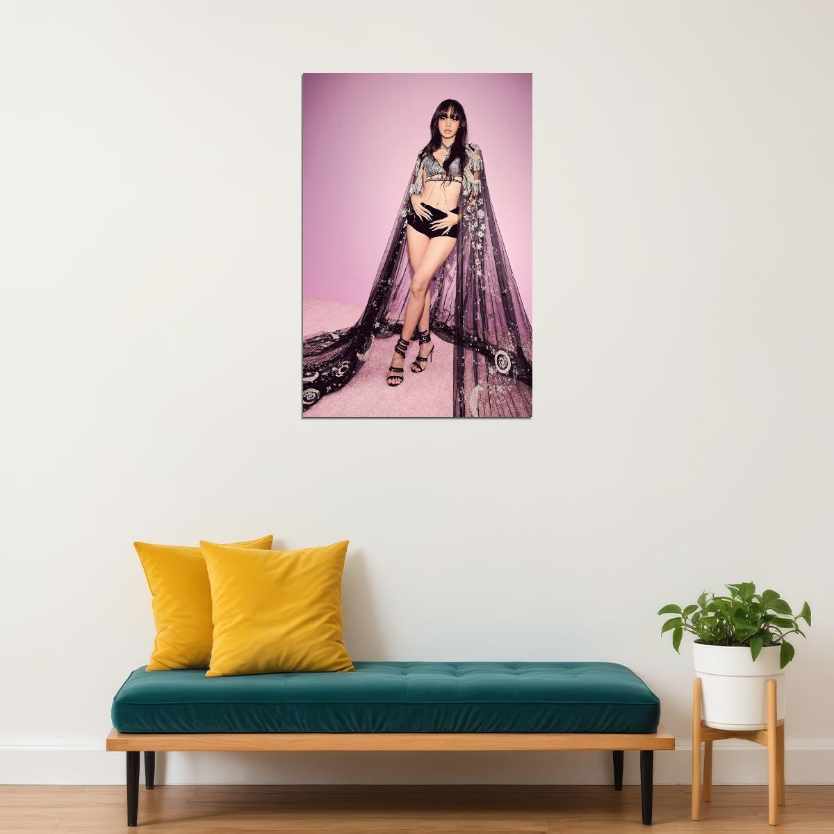 LISA BLACKPINK Angel Fashion Show Photo Poster K-Pop  Aesthetic K-pop Female Girl Group Korean Fashion Sexy Idol Wall Art Print - xonomax