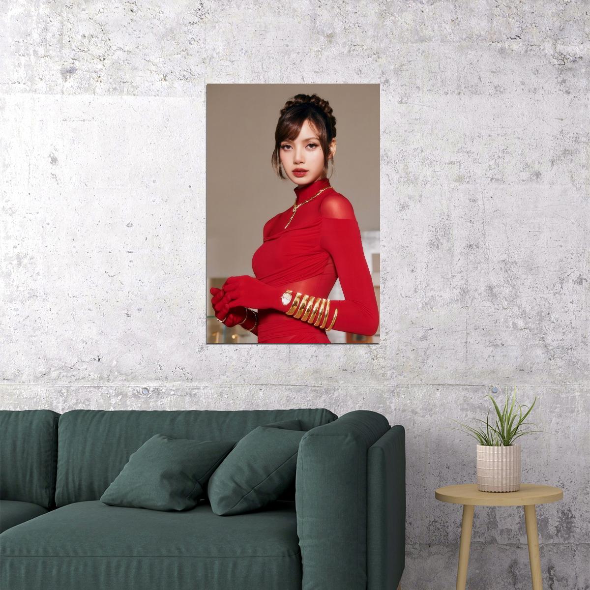 LISA BLACKPINK Photo Music Poster K-Pop  Aesthetic K-pop Female Girl Group Korean Fashion Idol Wall Art Print - xonomax