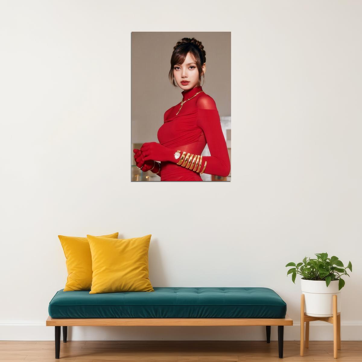 LISA BLACKPINK Photo Music Poster K-Pop  Aesthetic K-pop Female Girl Group Korean Fashion Idol Wall Art Print - xonomax