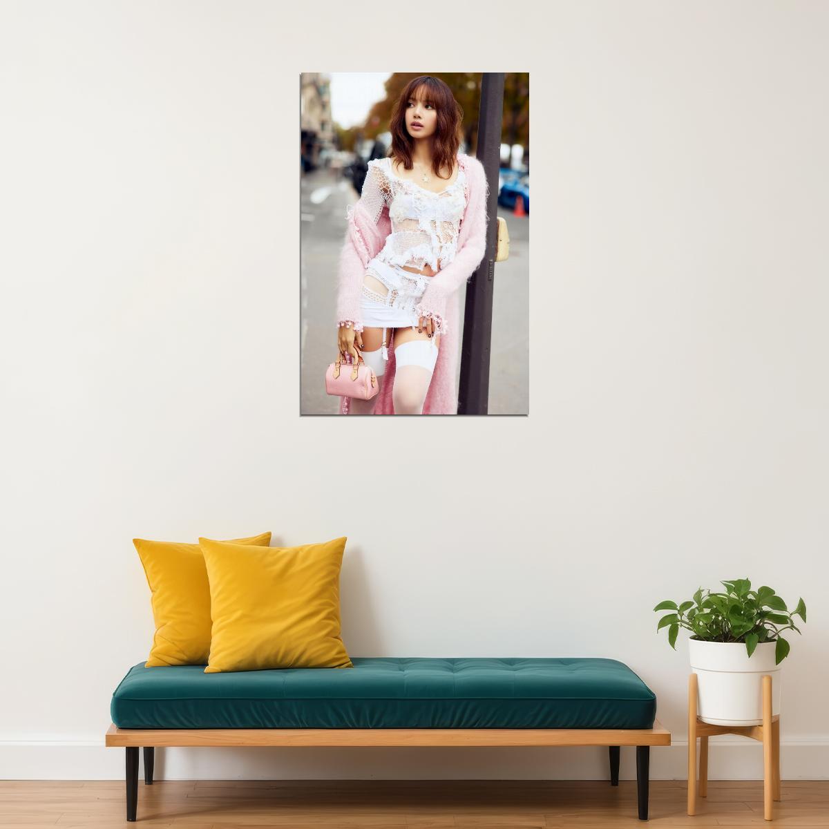 LISA BLACKPINK Sexy Photo Music Poster KPop  McBling Aesthetic K-pop Female Girl Group Korean Fashion Idol Pink Wall Art Print - xonomax