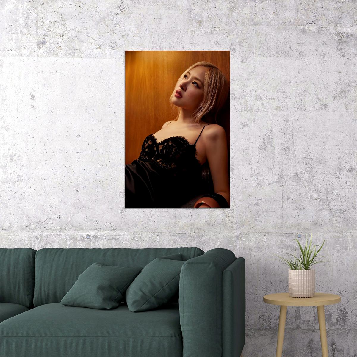 Rose Blackpink Music Poster Korean Fashion Idol KPop  Aesthetic K-pop Female Girl Group Wall Art Print