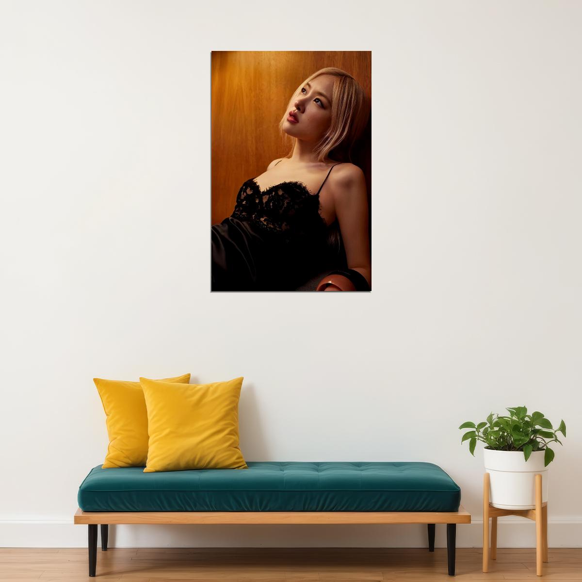 Rose Blackpink Music Poster Korean Fashion Idol KPop  Aesthetic K-pop Female Girl Group Wall Art Print