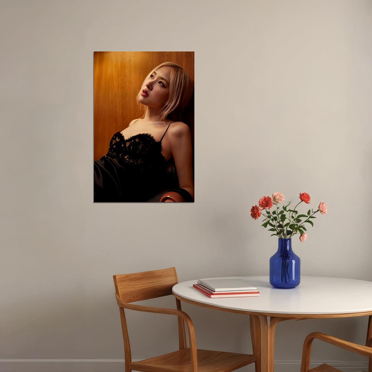 Rose Blackpink Music Poster Korean Fashion Idol KPop  Aesthetic K-pop Female Girl Group Wall Art Print
