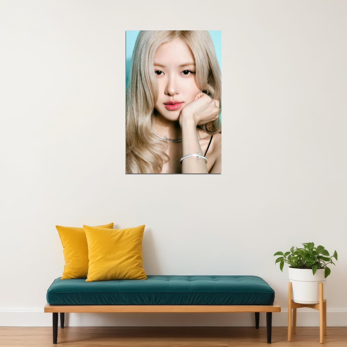 Rose Blackpink Music Poster Korean Fashion Idol KPop  Aesthetic K-pop Female Girl Group Wall Art Print - xonomax