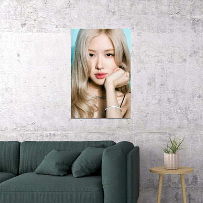 Rose Blackpink Music Poster Korean Fashion Idol KPop  Aesthetic K-pop Female Girl Group Wall Art Print - xonomax