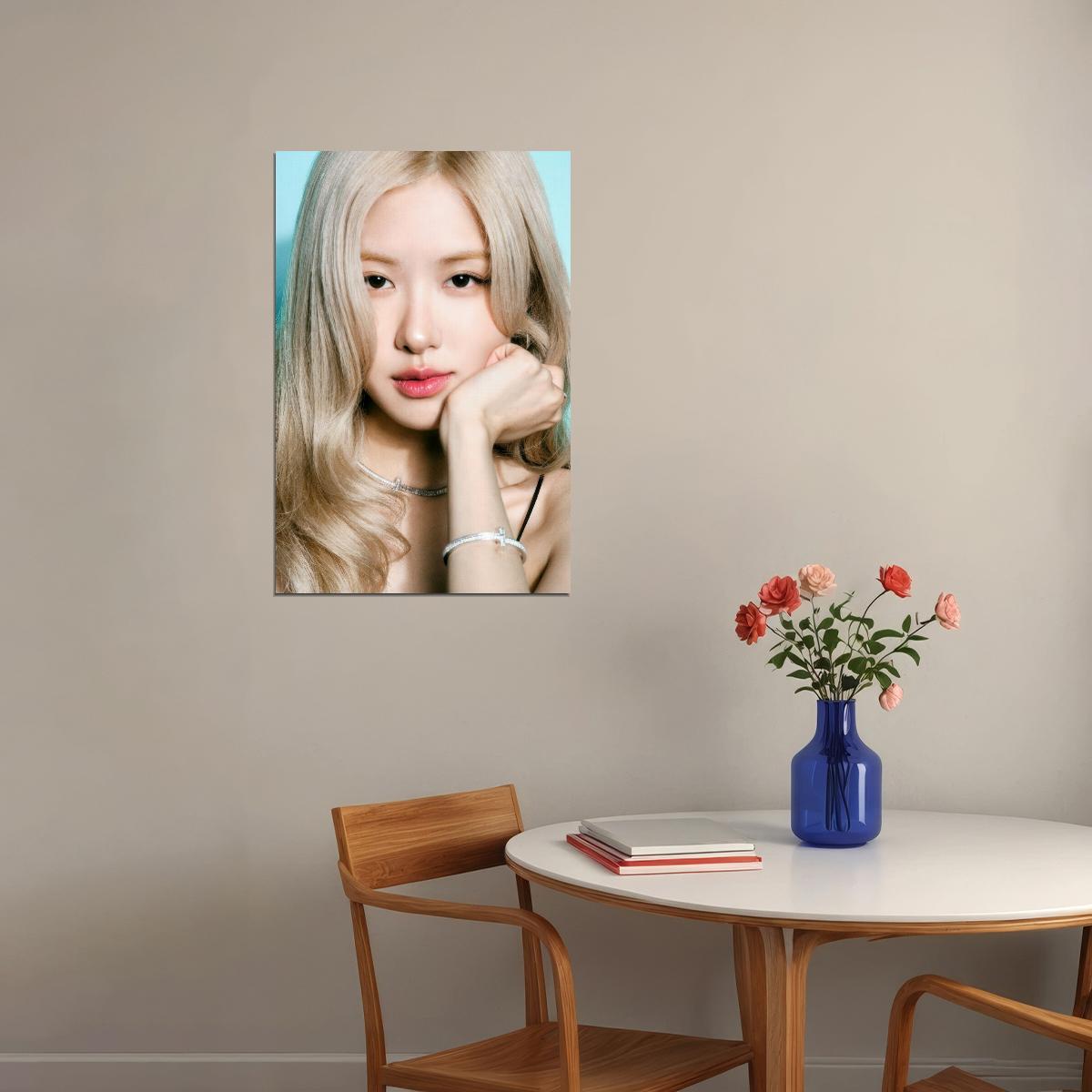 Rose Blackpink Music Poster Korean Fashion Idol KPop  Aesthetic K-pop Female Girl Group Wall Art Print - xonomax