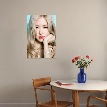 Rose Blackpink Music Poster Korean Fashion Idol KPop  Aesthetic K-pop Female Girl Group Wall Art Print - xonomax