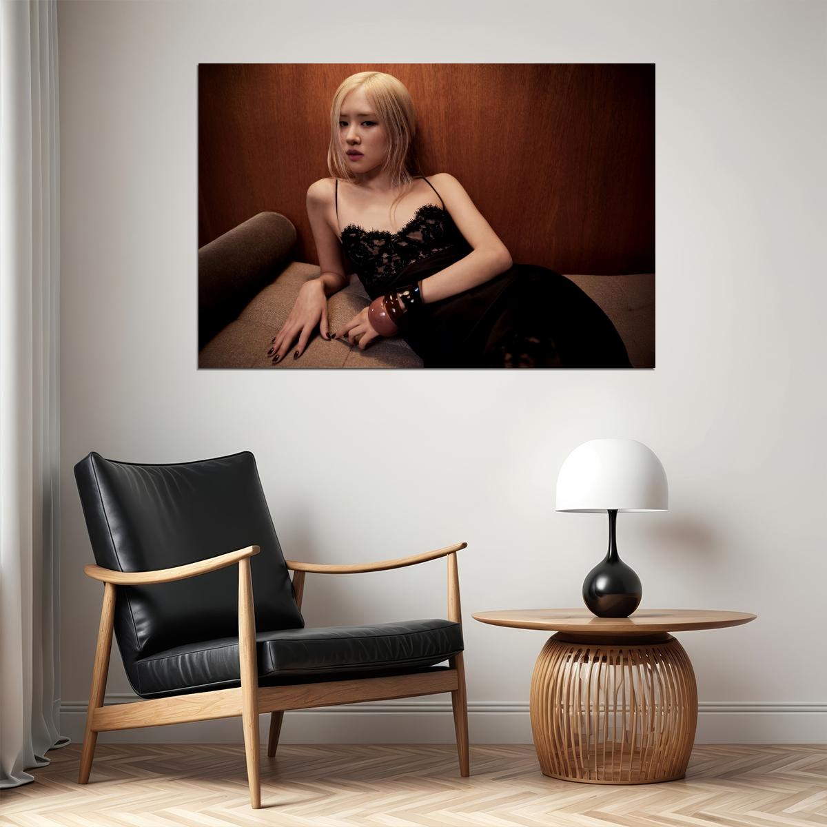 Rose Blackpink Music Poster Korean Fashion Idol KPop  Aesthetic K-pop Female Girl Group Wall Art Print