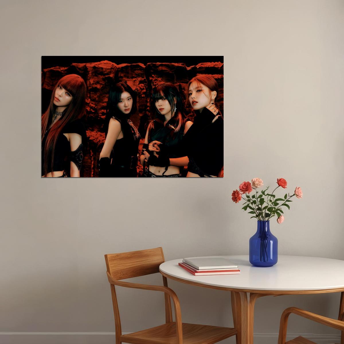 ITZY Yeji Ryujin Chaeryeong Yuna BORN TO BE Concept Group Photo K-pop Music Poster Grunge Aesthetic  Female Edgy Idol Fashion Print Trendy Girl Group Wall Art - xonomax