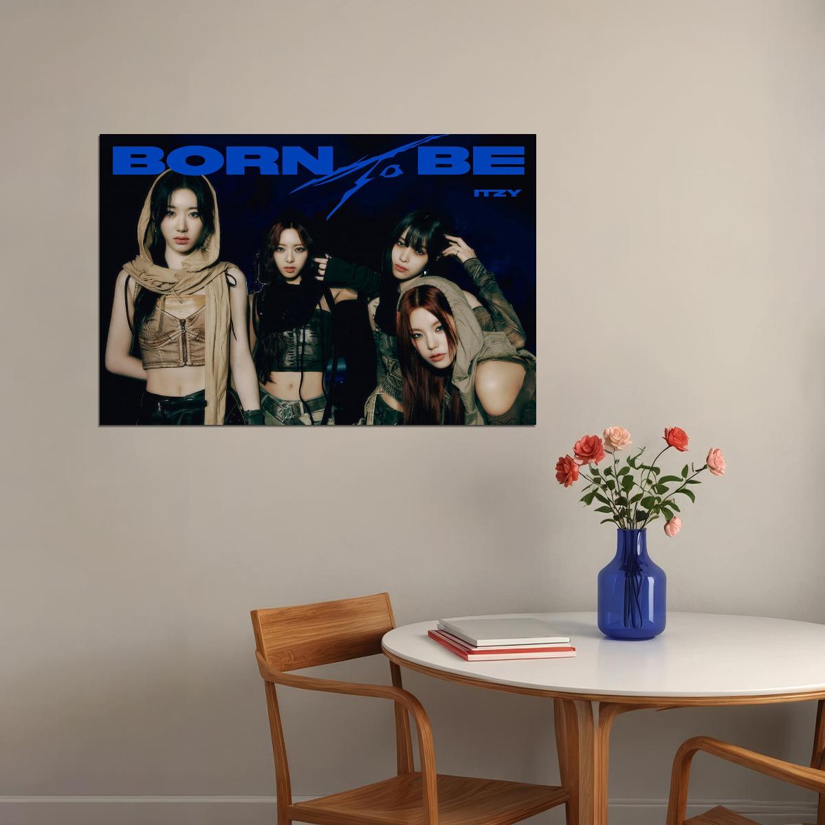 ITZY Yeji Ryujin Chaeryeong Yuna BORN TO BE Concept Group Photo K-pop Music Poster Dark Aesthetic  Female Badass Idol Fashion Print Trendy Girl Group Wall Art - xonomax