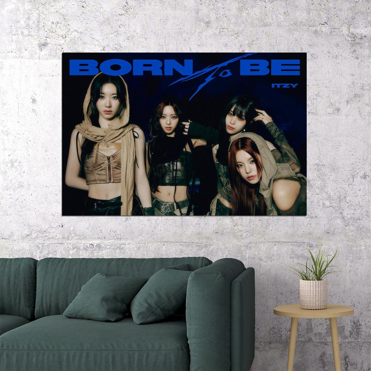 ITZY Yeji Ryujin Chaeryeong Yuna BORN TO BE Concept Group Photo K-pop Music Poster Dark Aesthetic  Female Badass Idol Fashion Print Trendy Girl Group Wall Art - xonomax