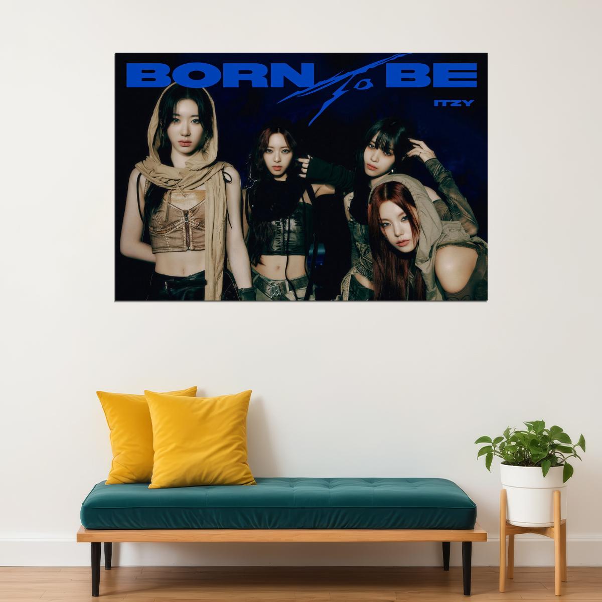 ITZY Yeji Ryujin Chaeryeong Yuna BORN TO BE Concept Group Photo K-pop Music Poster Dark Aesthetic  Female Badass Idol Fashion Print Trendy Girl Group Wall Art - xonomax