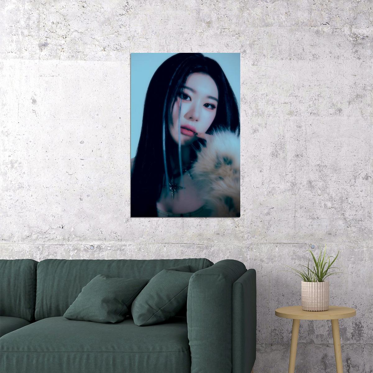 ITZY Chaeryeong Mr. Vampire Concept Photo K-pop Music Poster Dark Glamour Aesthetic  Mysterious Female Korean Idol Fashion Print Trendy Girl Group Wall Art