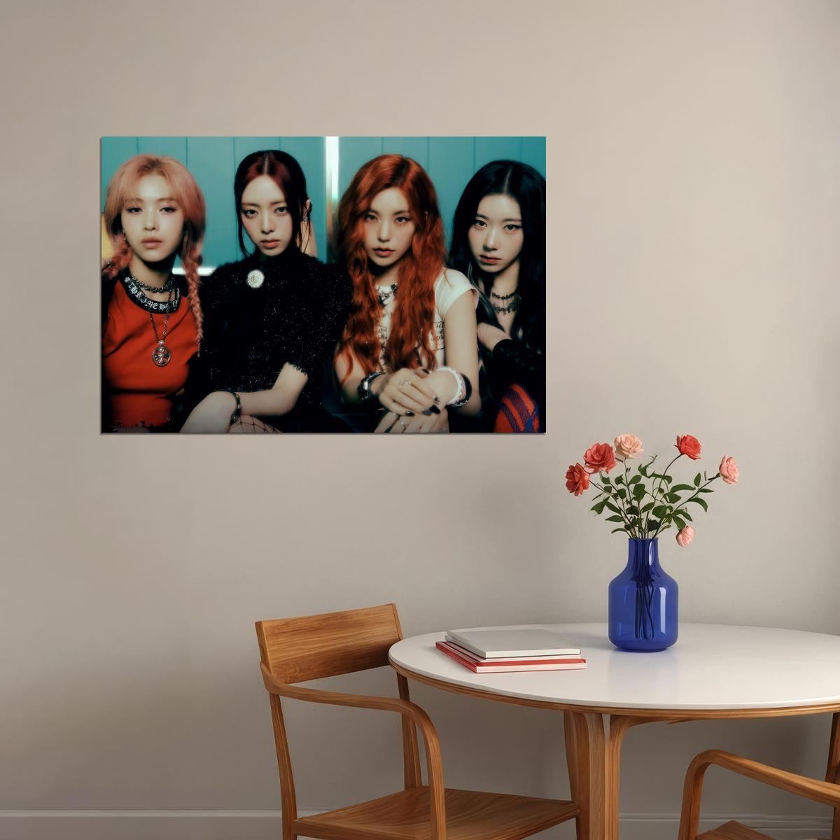 ITZY Mr. Vampire Concept Photo K-pop Music Poster Dark Glamour Aesthetic  Mysterious Female Korean Idol Fashion Print Trendy Girl Group Wall Art