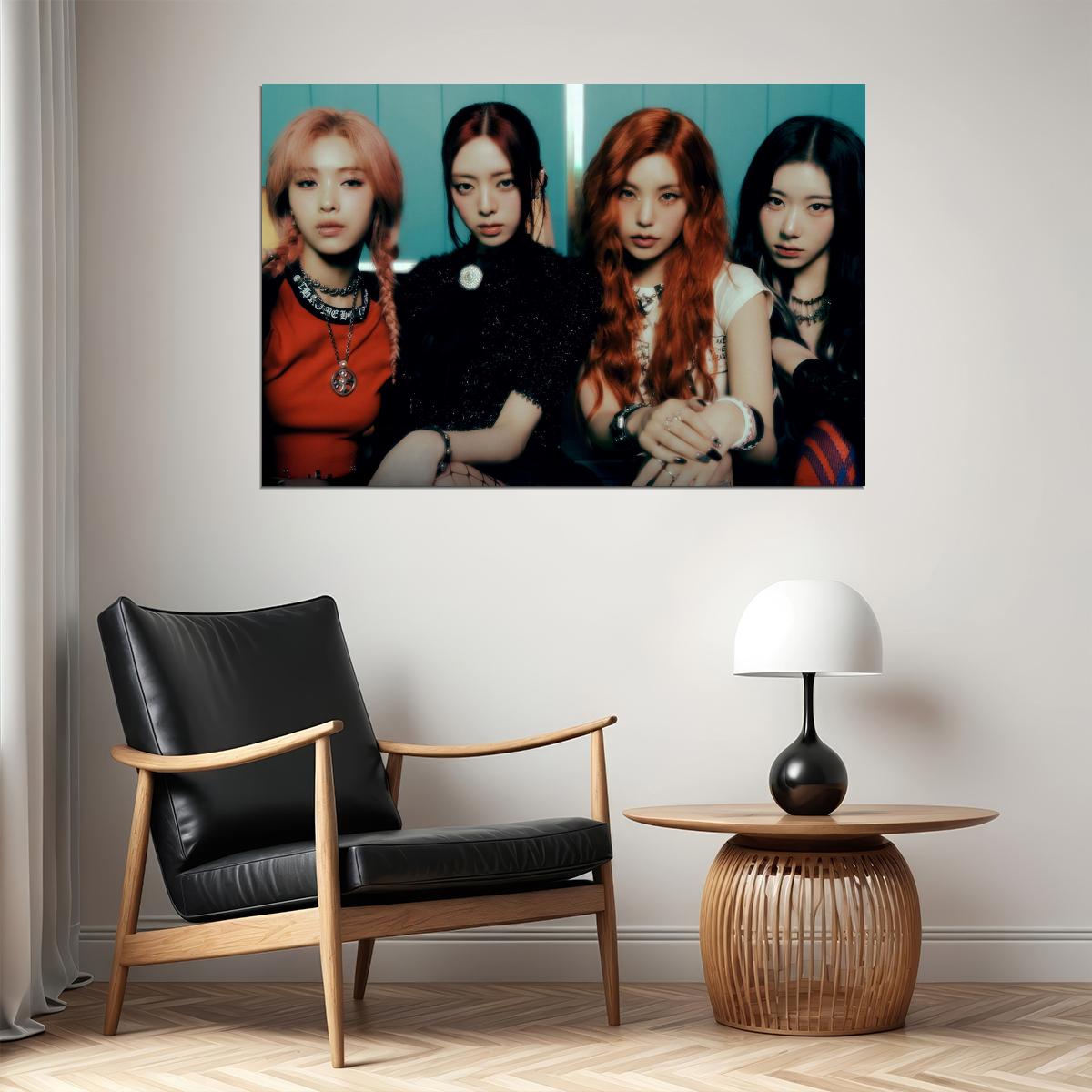 ITZY Mr. Vampire Concept Photo K-pop Music Poster Dark Glamour Aesthetic  Mysterious Female Korean Idol Fashion Print Trendy Girl Group Wall Art