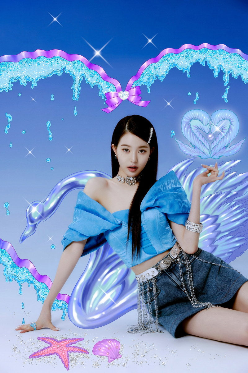 IVE Jang Wonyoung LOVE DIVE Album Concept Photo K-pop Music Poster Y2K McBling Aesthetic  Coquette Female Korean Idol Fashion Print Trendy Girl Group Wall Art - xonomax