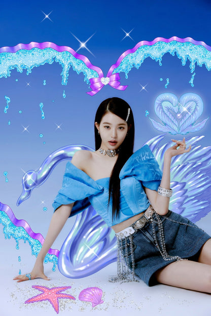 IVE Jang Wonyoung LOVE DIVE Album Concept Photo K-pop Music Poster Y2K McBling Aesthetic  Coquette Female Korean Idol Fashion Print Trendy Girl Group Wall Art - xonomax