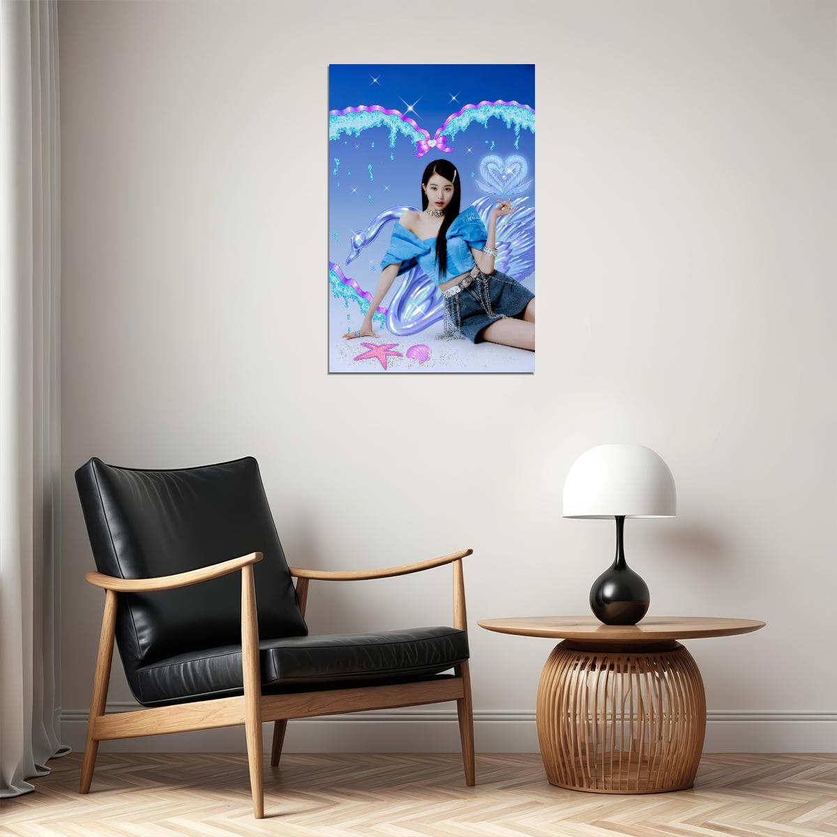 IVE Jang Wonyoung LOVE DIVE Album Concept Photo K-pop Music Poster Y2K McBling Aesthetic  Coquette Female Korean Idol Fashion Print Trendy Girl Group Wall Art - xonomax