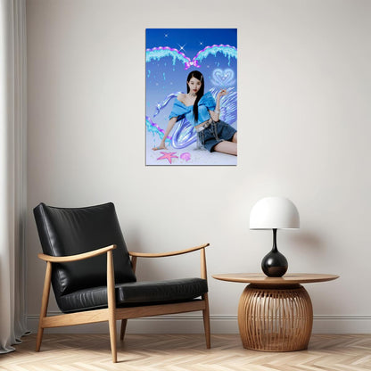 IVE Jang Wonyoung LOVE DIVE Album Concept Photo K-pop Music Poster Y2K McBling Aesthetic  Coquette Female Korean Idol Fashion Print Trendy Girl Group Wall Art - xonomax
