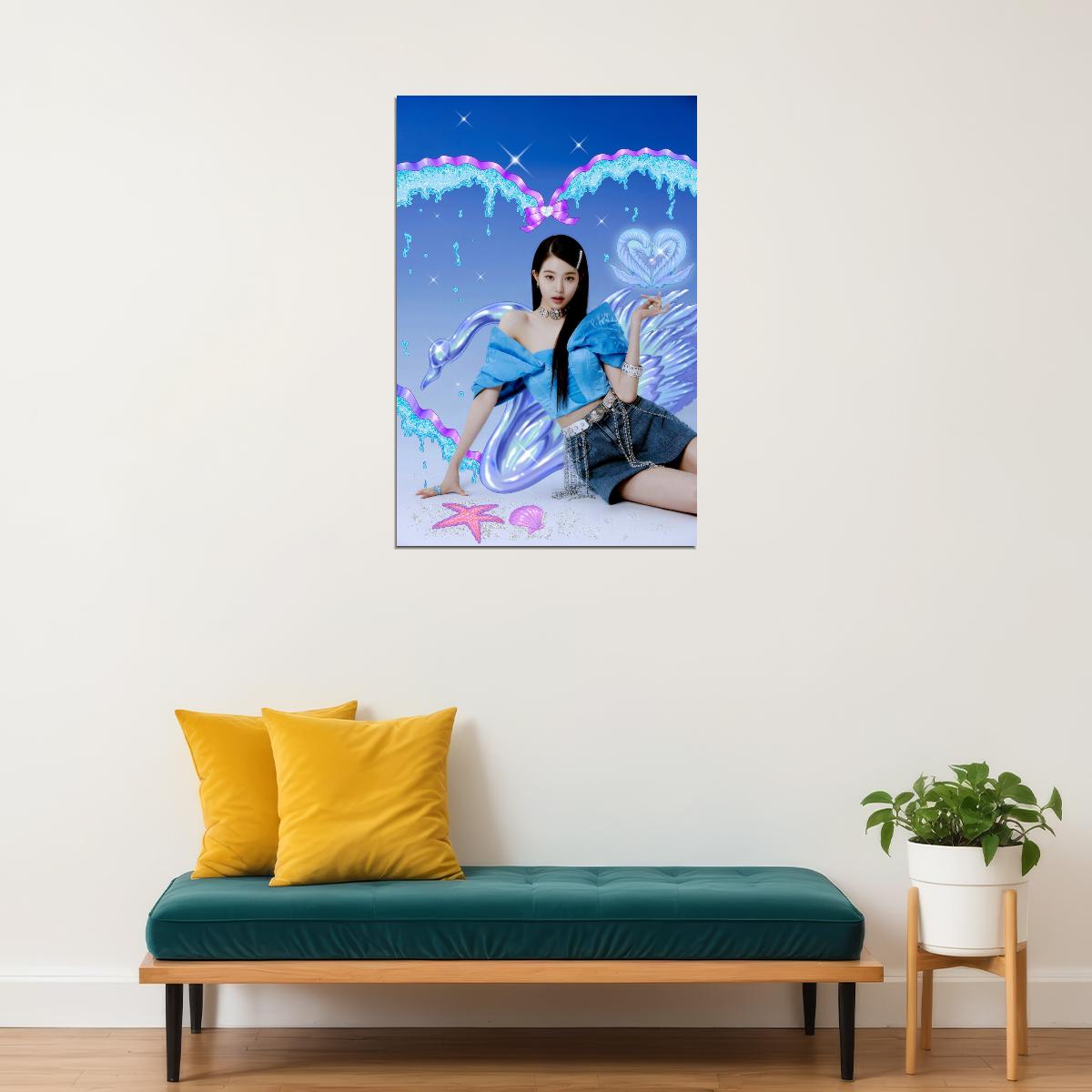 IVE Jang Wonyoung LOVE DIVE Album Concept Photo K-pop Music Poster Y2K McBling Aesthetic  Coquette Female Korean Idol Fashion Print Trendy Girl Group Wall Art - xonomax