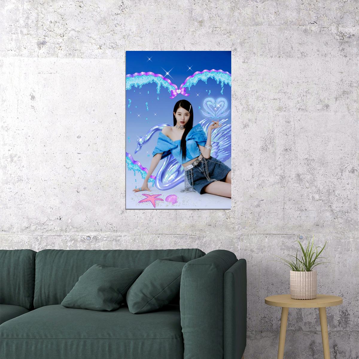 IVE Jang Wonyoung LOVE DIVE Album Concept Photo K-pop Music Poster Y2K McBling Aesthetic  Coquette Female Korean Idol Fashion Print Trendy Girl Group Wall Art - xonomax