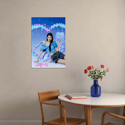IVE Jang Wonyoung LOVE DIVE Album Concept Photo K-pop Music Poster Y2K McBling Aesthetic  Coquette Female Korean Idol Fashion Print Trendy Girl Group Wall Art - xonomax