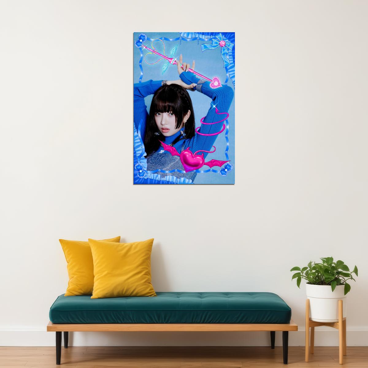 IVE Rei LOVE DIVE Album Concept Photo K-pop Music Poster Blue Dream Aesthetic  Dreamy Female Korean Idol Fashion Print Trendy Girl Group Wall Art - xonomax