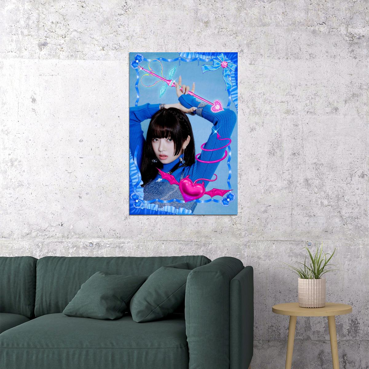 IVE Rei LOVE DIVE Album Concept Photo K-pop Music Poster Blue Dream Aesthetic  Dreamy Female Korean Idol Fashion Print Trendy Girl Group Wall Art - xonomax