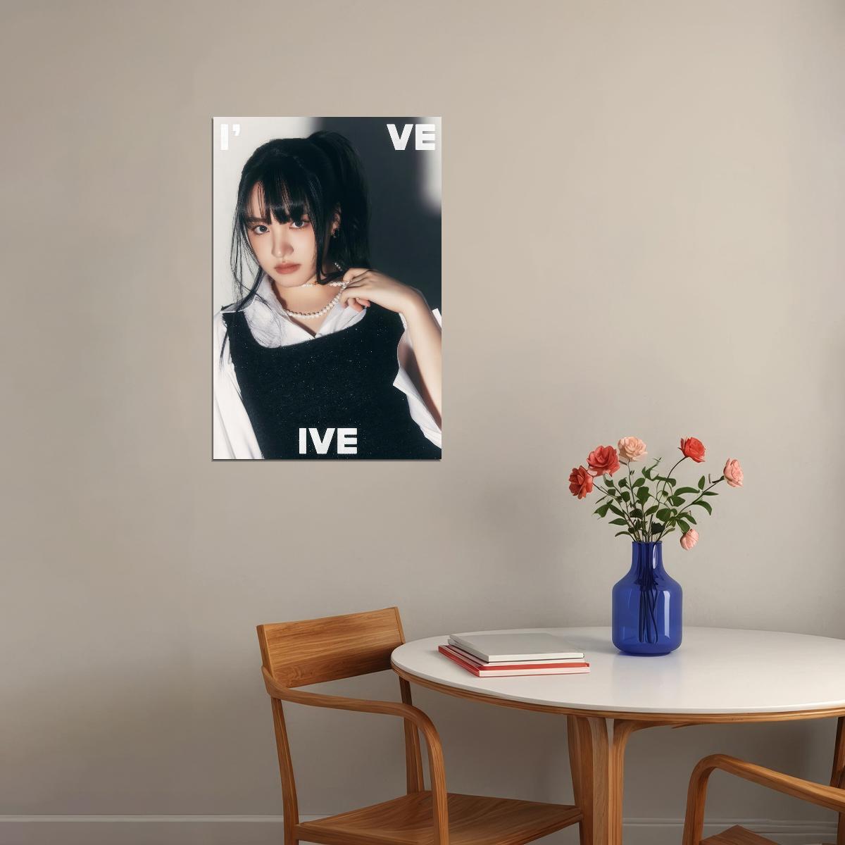 IVE Liz I've IVE Album Concept Photo K-pop Music Poster Girl Crush Aesthetic Monochrome  Female Korean Idol Fashion Print Trendy Girl Group Wall Art - xonomax