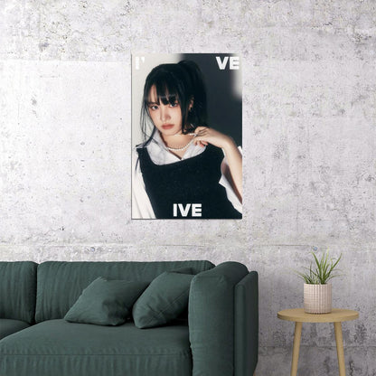 IVE Liz I've IVE Album Concept Photo K-pop Music Poster Girl Crush Aesthetic Monochrome  Female Korean Idol Fashion Print Trendy Girl Group Wall Art - xonomax