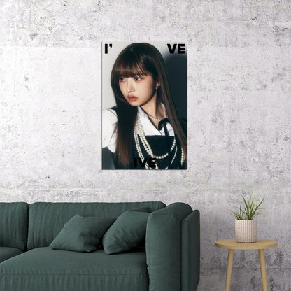 IVE Rei I've IVE Album Concept Photo K-pop Music Poster Girl Crush Aesthetic Monochrome  Female Korean Idol Fashion Print Trendy Girl Group Wall Art - xonomax