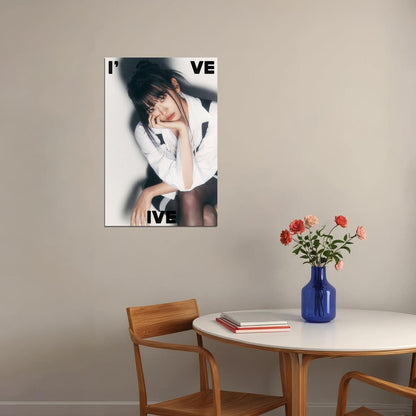 IVE Yujin I've IVE Album Concept Photo K-pop Music Poster Girl Crush Aesthetic Monochrome  Female Korean Idol Fashion Print Trendy Girl Group Wall Art - xonomax