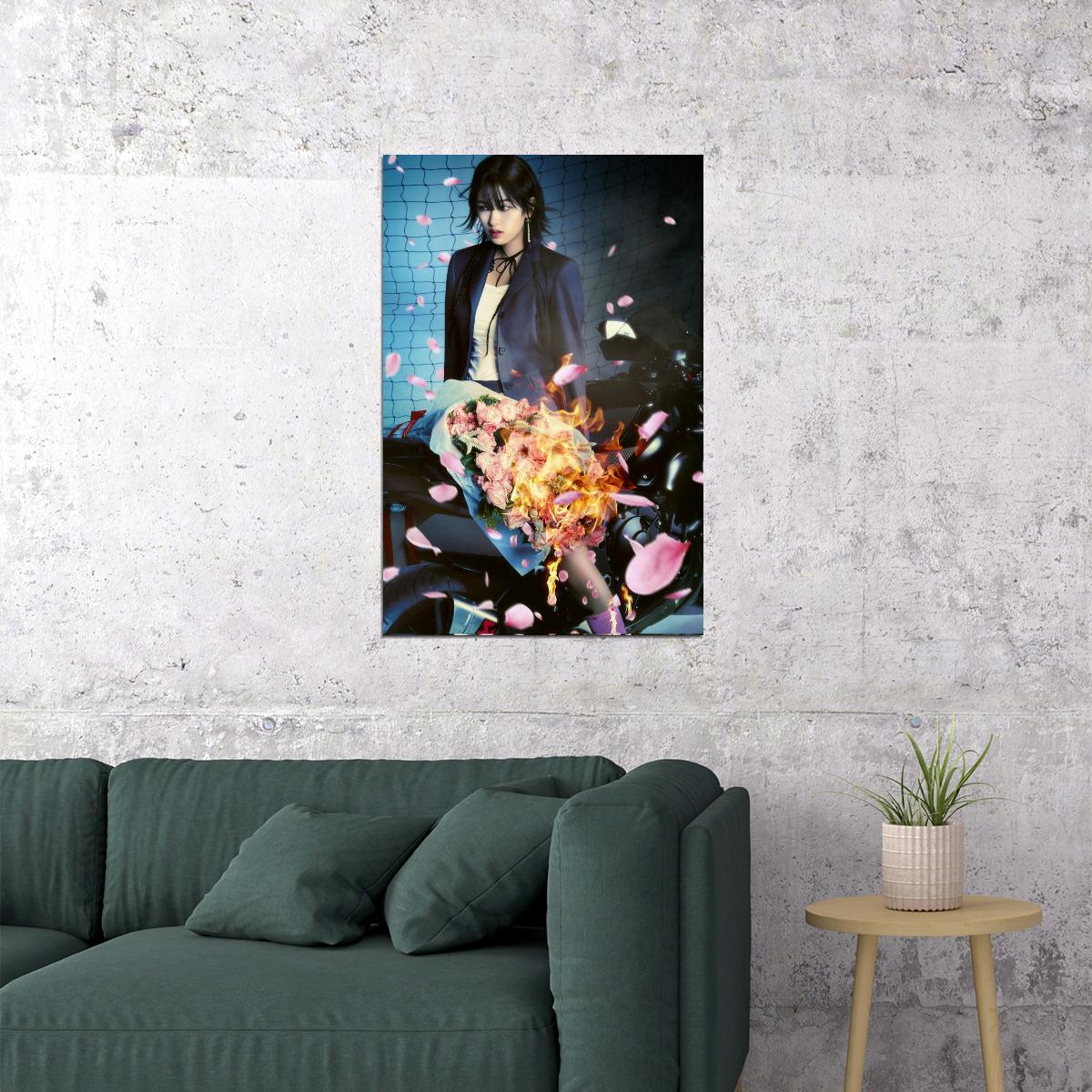 IVE Yujin Baddie Concept Photo K-pop Music Poster Retro Gaming Aesthetic  Female Korean Idol Fashion Print Trendy Girl Group Wall Art