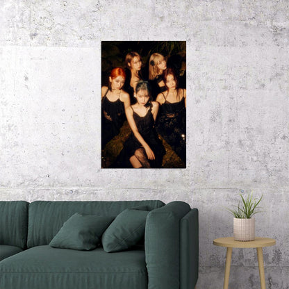 LE SSERAFIM Sakura Chaewon Yunjin Kazuha Eunchae EASY Concept Photo K-pop Music Poster Coquette Aesthetic  Balletcore Fashion Print Trendy Wall Art