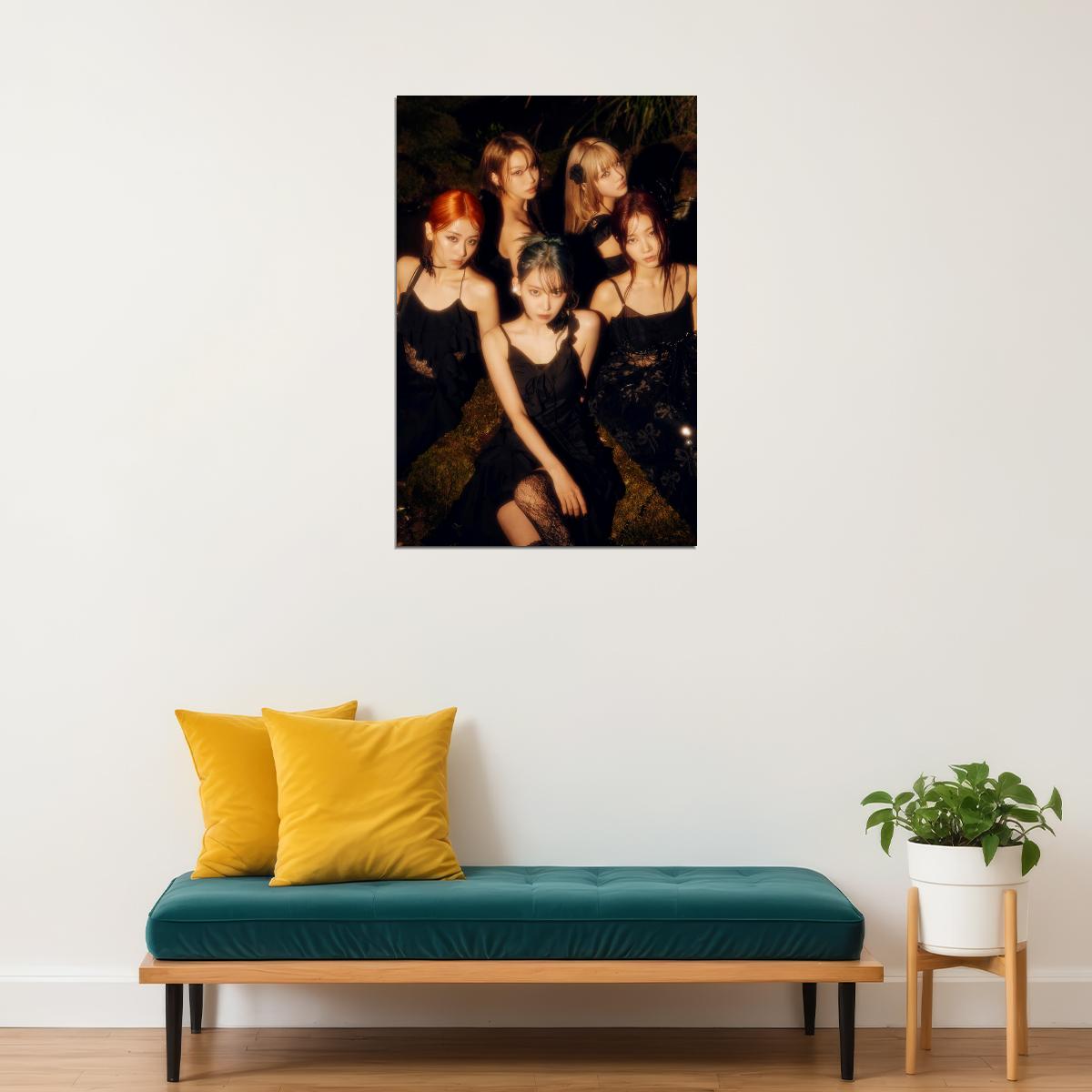 LE SSERAFIM Sakura Chaewon Yunjin Kazuha Eunchae EASY Concept Photo K-pop Music Poster Coquette Aesthetic  Balletcore Fashion Print Trendy Wall Art