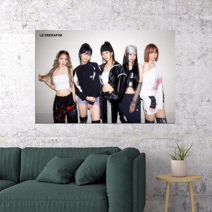 LE SSERAFIM Sakura Chaewon Yunjin Kazuha Eunchae CRAZY Album Concept Photo Music Poster K-Pop Aesthetic Female Girl Group Korean Idol Wall Art Print