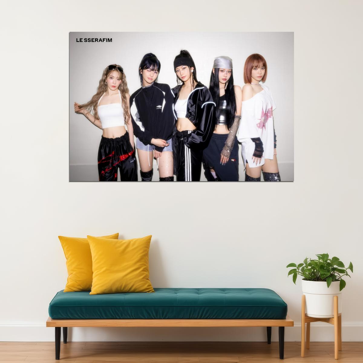 LE SSERAFIM Sakura Chaewon Yunjin Kazuha Eunchae CRAZY Album Concept Photo Music Poster K-Pop Aesthetic Female Girl Group Korean Idol Wall Art Print