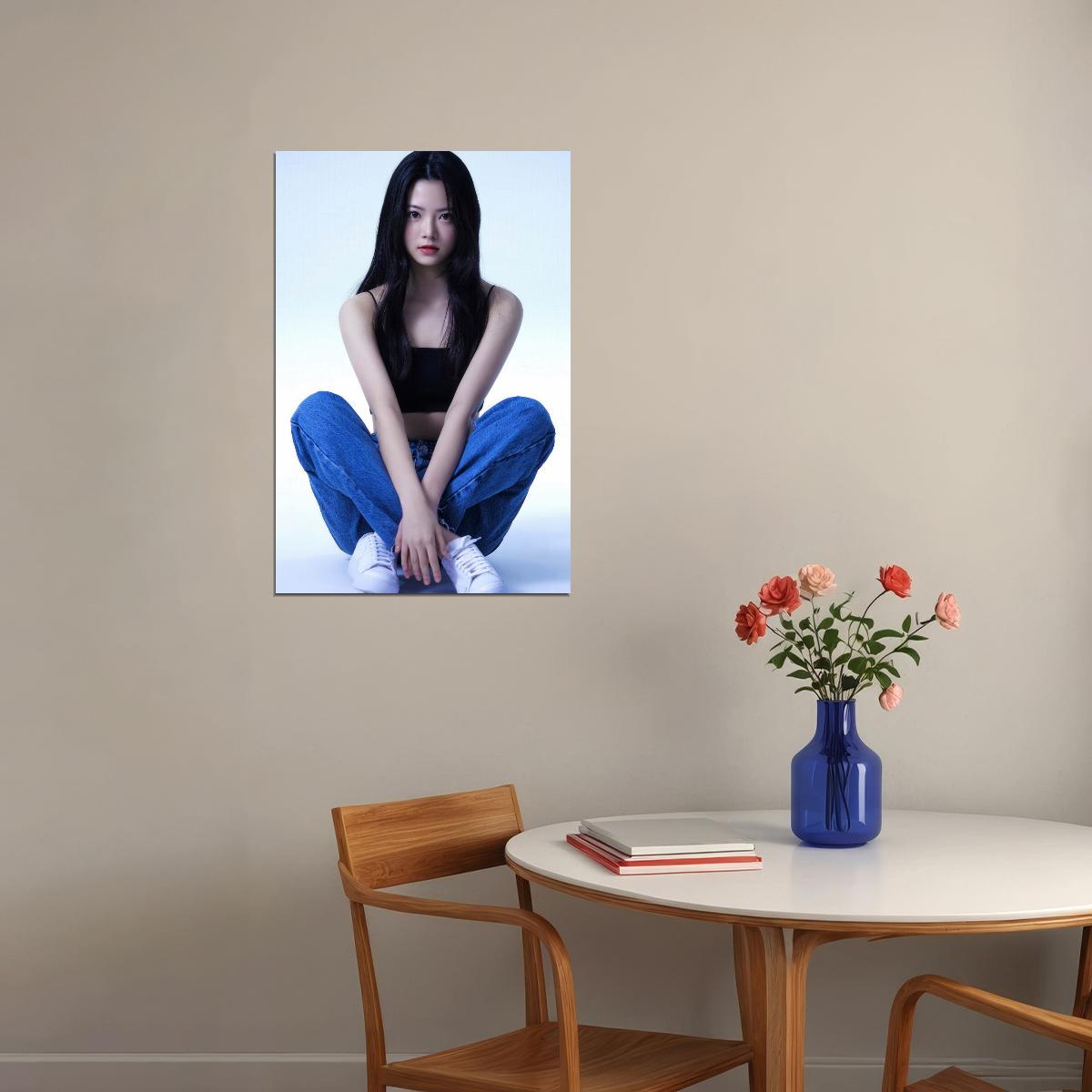 LE SSERAFIM Hong Eunchae Debut Photo Poster K-Pop  Aesthetic K-pop Female Girl Group Korean Fashion Idol Wall Art Print