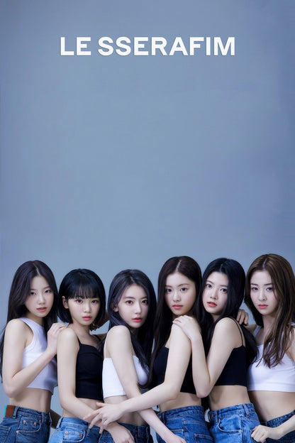 LE SSERAFIM Sakura Chaewon Yunjin Kazuha Eunchae Group Debut Photo Poster K-Pop  Aesthetic K-pop Female Girl Group Korean Fashion Idol Wall Art Print