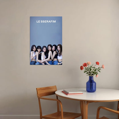 LE SSERAFIM Sakura Chaewon Yunjin Kazuha Eunchae Group Debut Photo Poster K-Pop  Aesthetic K-pop Female Girl Group Korean Fashion Idol Wall Art Print