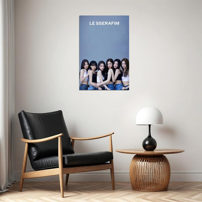 LE SSERAFIM Sakura Chaewon Yunjin Kazuha Eunchae Group Debut Photo Poster K-Pop  Aesthetic K-pop Female Girl Group Korean Fashion Idol Wall Art Print