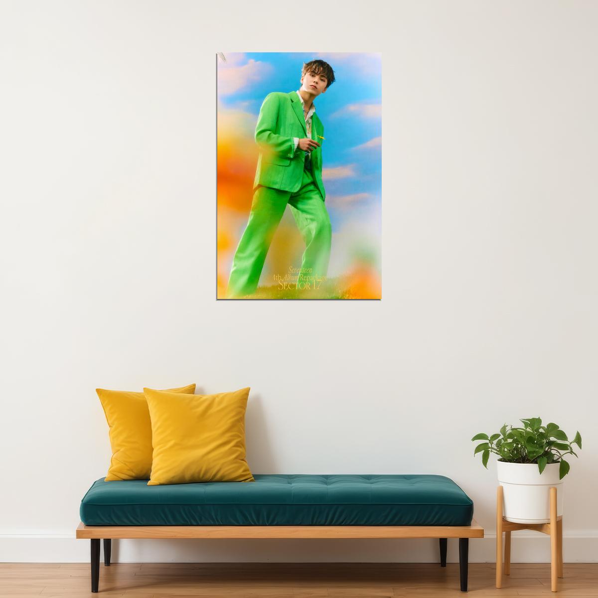 VERNON Seventeen SECTOR 17 Concept Photo Music Poster KPop Aesthetic Kpop Male Boys Group Boy Band Trendy Photocard Style for Kpop Fans - xonomax