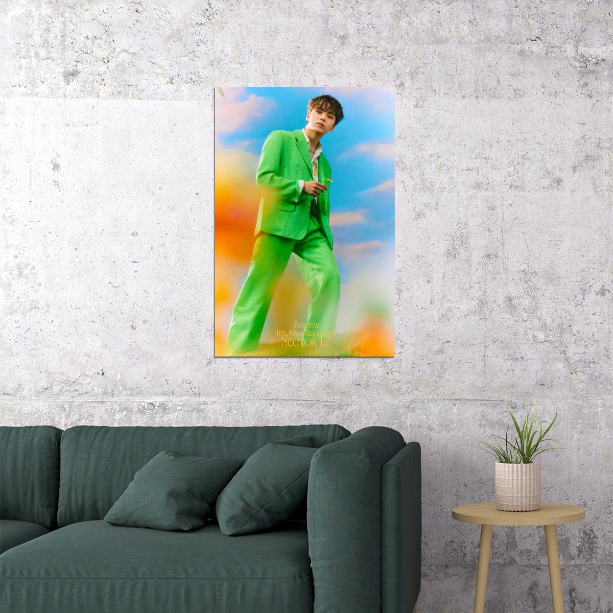VERNON Seventeen SECTOR 17 Concept Photo Music Poster KPop Aesthetic Kpop Male Boys Group Boy Band Trendy Photocard Style for Kpop Fans - xonomax