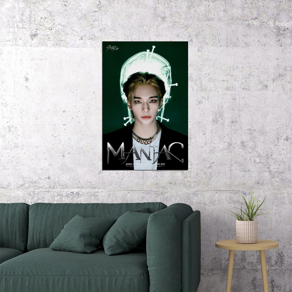 Stray Kids SKZ Hyunjin ODDINARY Album Teaser Photo Maniac Concept Kpop Boy Band Poster Retro Futuristic Style Collectible Wall Art Viral Cyberpunk Decor