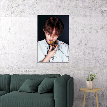 Stray Kids SKZ Lee Know ROCKSTAR Concept Photo Music Poster Korean Idol Grunge Fashion Kpop Photocard Style Print Trendy Boy Band Wall Art Retro Rockstar Aesthetic