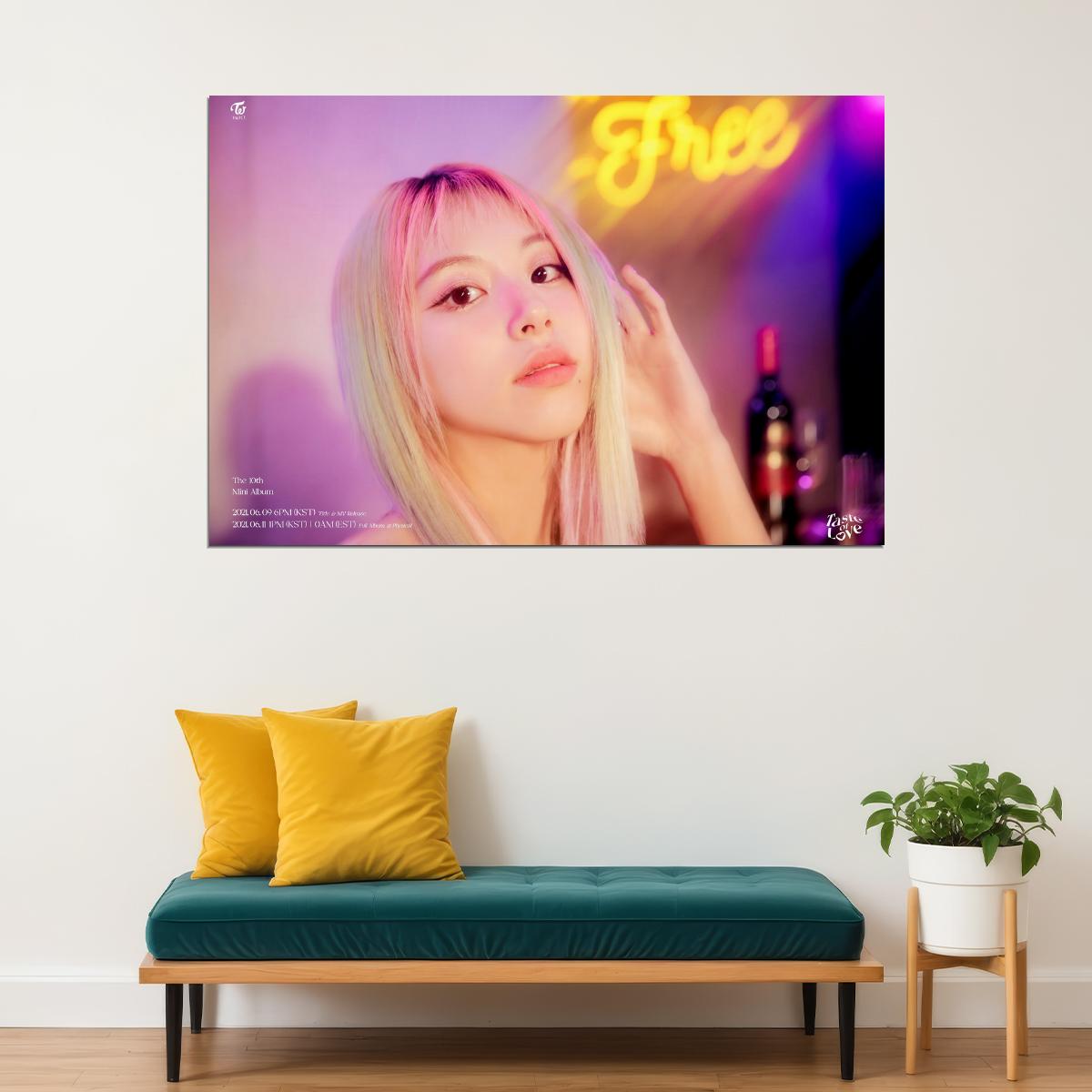 TWICE Chaeyoung Taste of Love Album Teaser Fallen Photo Kpop Poster Home Bar Wall Art Kpop Female Girl Group Korean Fashion Idol Bar Decor Cafe Print